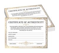 Certificate of Authenticity Certificates,5 x 7 Inch Art Collectible Authentication Premium Certificates for Valuations and Artwork Gifts for Artists Handicraft Worker (25 Pcs)