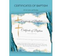 Certificate of Baptism: Christening Certificates Notebook with 20 Full Color Baptism Certificates, Fill-in-ready