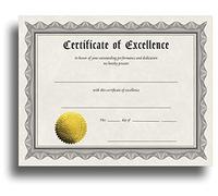 Certificate of Excellence Certificate Paper with Embossed Gold Foil Seals - 30 Pack - Parchment Award Certificates for Students, Teachers, Employees - 8.5" x 11" Inkjet/Laser Printable