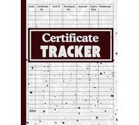 Certificate Tracker Log Book: Organize and Record Gift Voucher Details Issued by Retail Stores | Voucher Management, Sales Tracking, Redemption Monitoring, and Expiry Tracking for Business