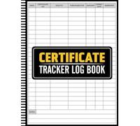 Certificate Tracker Log Book: Simple Certificate Register for Accurate Financial and Administrative Record Keeping, for Businesses and Retailers