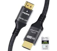 Certified 10K 8K HDMI 2.1 Cable 0.5M, 48Gbps Ultra High Speed HDMI Cable Ethernet CEC 4K 240Hz 200Hz 165Hz 144Hz 120Hz 8K 60Hz ARC eARC Netflix HDCP2.3 HDR10+ PC Laptop RTX5090 TV Monitor Projector