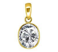 Certified 12.00 Ratti 11.45 Carat Deluxe Quality Natural Oval Cubic Zirconia Panchdhatu Pendant Locket Silver Plated Gemstone Lab Certified (Top Aa Quality for Women