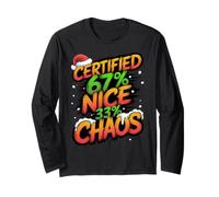 Certified 67% Nice 33% Chaos - Funny 67 Brainrot Long Sleeve T-Shirt