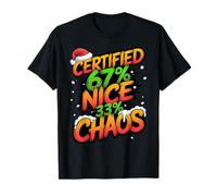 Certified 67% Nice 33% Chaos - Funny 67 Brainrot T-Shirt
