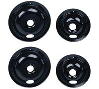 Certified Appliance Accessories 50001-B Black Porcelain Style A 2 Large 8" & 2 Small 6" Replacement Drip Bowls for Whirlpool, Kenmore, Frigidaire & Maytag Electric Ranges