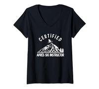 Certified Apres Ski Instructor Outfit Women Men Ski Party V-Neck T-Shirt