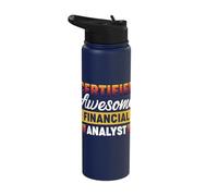 Certified Awesome Financial Analyst Stainless Steel Insulated Water Bottle