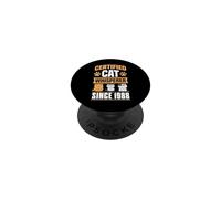 Certified Cat Whisperer Since 1988 Cat Theme Birthday Year PopSockets Adhesive PopGrip