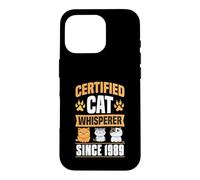 Certified Cat Whisperer Since 1989 Cat Theme Birthday Year Case for iPhone 16 Pro