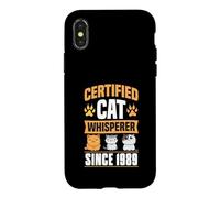 Certified Cat Whisperer Since 1989 Cat Theme Birthday Year Case for iPhone X/XS