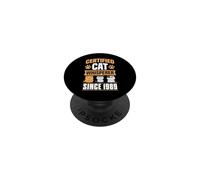 Certified Cat Whisperer Since 1989 Cat Theme Birthday Year PopSockets Adhesive PopGrip