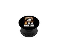 Certified Cat Whisperer Since 2006 Cat Theme Birthday Year PopSockets Adhesive PopGrip