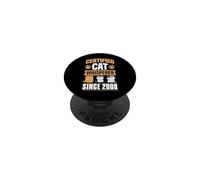 Certified Cat Whisperer Since 2008 Cat Theme Birthday Year PopSockets Adhesive PopGrip