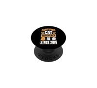 Certified Cat Whisperer Since 2015 Cat Theme Birthday Year PopSockets Adhesive PopGrip