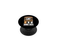 Certified Cat Whisperer Since 2024 Cat Theme Birthday Year PopSockets Adhesive PopGrip