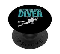Certified Cave Diver Technical Scuba Diving PopSockets Adhesive PopGrip