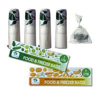 Certified Compostable Food & Freezer Bags Pack 2 Litre & 4 Litre (120 Bags Total)