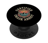 Certified Crack Addict Rock Climbing Trad Humor PopSockets Adhesive PopGrip