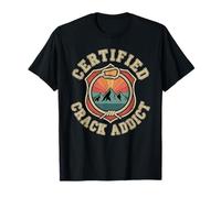 Certified Crack Addict Rock Climbing Trad Humor T-Shirt