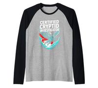 Certified Cryptid Investigator Mothman Paranormal Hunter Raglan Baseball Tee