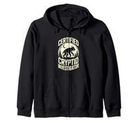 Certified Cryptid Investigator Paranormal Hunter Zip Hoodie