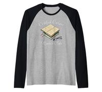Certified Cursive Reader Club Old Handwriting Readability Raglan Baseball Tee