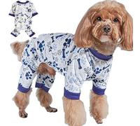 Certified Dog Outfits Pajamas Onesie for Small, Medium, Large Dogs Costume - Breathable Elastic Skin-Friendly Tiny Cute Puppy Clothes (Global Leading Genuine Brand Factory Direct) Blue, Large