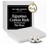Certified Egyptian Cotton Rich, 400 TC Flat Sheet Split King Size - Silky-Soft Luxury Sateen Sheets - Wrinkle-Resistant, Skin Friendly & Breathable - 2” Hemstitched Flat Sheets - Light Grey
