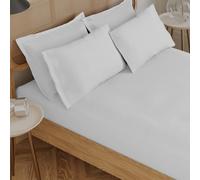 Certified Egyptian Cotton Rich, 400 TC King Size Fitted Sheets - Silky-Soft Luxury Sateen Sheets - Wrinkle-Resistant, Skin Friendly & Breathable - 4 Corner Straps for Zero Bunching - Light Grey
