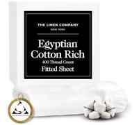 Certified Egyptian Cotton Rich, 400 TC Split King Fitted Sheets - Silky-Soft Luxury Sateen Sheets - Wrinkle-Resistant, Skin Friendly & Breathable - 4 Corner Straps for Zero Bunching & Snug Fit - White