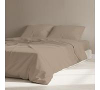 Certified Egyptian Cotton Rich Double Size Duvet Cover - Hotel Quality Crisp Percale Duvet Covers, Skin Friendly & Breathable - Hidden Button Closures for Snug Fit & Zero Bunching - Taupe