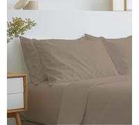 Certified Egyptian Cotton Rich Flat Sheet King Size - Hotel Quality Crisp Percale Sheets, Skin Friendly & Breathable - 2” Hemstitched Flat Sheets - Taupe