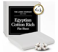 Certified Egyptian Cotton Rich Flat Sheets Double - Hotel Quality Crisp Percale Sheets, Skin Friendly & Breathable - 2” Hemstitched Flat Sheets - Light Grey