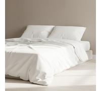 Certified Egyptian Cotton Rich Split King Size Duvet Cover - Hotel Quality Crisp Percale Duvet Covers, Skin Friendly & Breathable - Hidden Button Closures for Snug Fit & Zero Bunching - White
