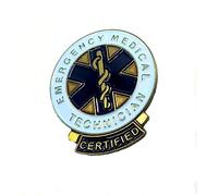 Certified Emergency Medical Technician Blue Caduceus Snake Symbol Paramedic Doctor Nurse Metal Enamel Pin Badge