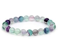 Certified Energized Gemstone Stretch Bracelets with COA - 8mm Beads Wristband, Wrist mala Beads Prayer Beads - Meditation Mala - Yoga Jewelry - Zodiac/Sun Sign Stones (Fluorite)