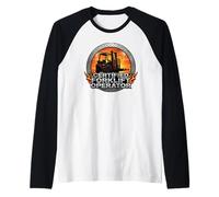 Certified Forklift Operator Industrial Sunset Flame Raglan Baseball Tee