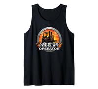 Certified Forklift Operator Industrial Sunset Flame Tank Top