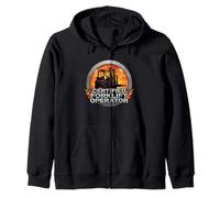 Certified Forklift Operator Industrial Sunset Flame Zip Hoodie
