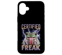 Certified Freak Frog Funny Cursed Meme Case for iPhone 16 Plus