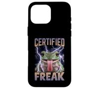 Certified Freak Frog Funny Cursed Meme Case for iPhone 16 Pro Max