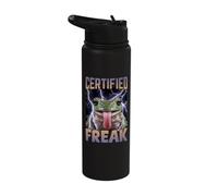 Certified Freak Frog Funny Cursed Meme Stainless Steel Insulated Water Bottle