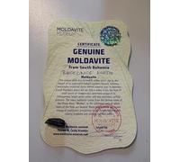 Certified Genuine Moldavite Crystal Stone 1g to 1.5g | Includes Certificate of Authenticity | Powerful Natural Green Tektite for Transformation and Spiritual Awakening