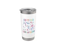Certified Germaphobe Funny Clean Freak Hygiene Design Stainless Steel Insulated Tumbler