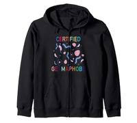 Certified Germaphobe Funny Clean Freak Hygiene Design Zip Hoodie