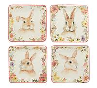 Certified International Easter Garden 6" Canape/Luncheon Plates, Set of 4 Assorted Designs