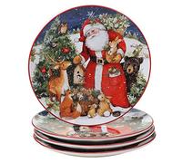 Certified International Magic of Christmas Santa 11" Dinner Plates, Multicolored, Large, Set of 4