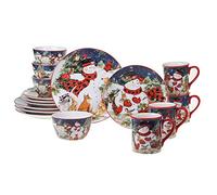 Certified International Magic of Christmas Snowman 16pc Dinnerware Set, Service for 4, Multicolored