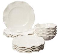 Certified International Perlette Cream 12 pc Melamine Dinnerware Set, Glossy, Service for 4